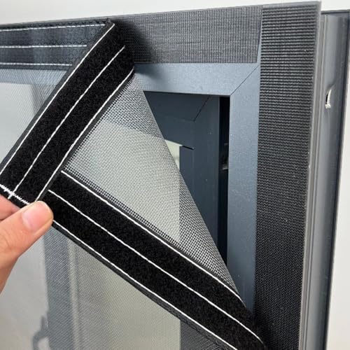 Edelstahl Fliegengitter Fenster Ohne Bohren, Metall Katzenschutz Fenster, Dauerhaft Insektengitter Fenster, Katzenschutz Fenster mit Klettband Selbstklebend(80x100cm) von GZGLZDQ