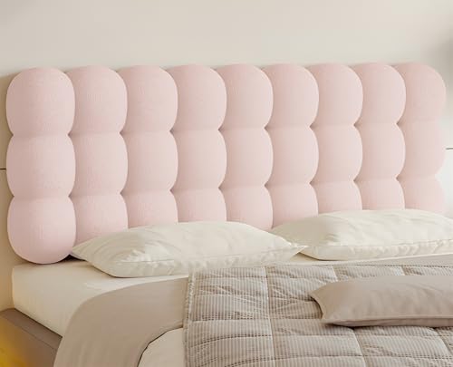 Flanell Schlafzimmer Wandkissen Bett, 13cm Dick Schwamm Wandschutz Bett, Wandpaneele Gepolstert Kinderzimmer, Rückenkissen Bett Kopfteil für Schlafzimmer, Einfache Installation ( Color : Pink , Size : von GZGLZDQ