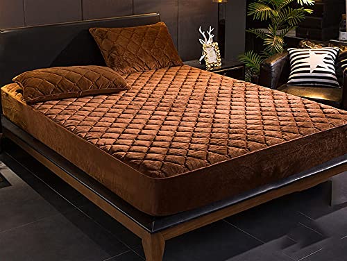 GZGLZDQ Gesteppte Matratzenauflage Protector Thicken Noiseless Comfortable Mattress Protector Premium Microfiber Filling Mattress Cover Bedspread (Farbe : Gold, Größe : 100x200cm) von GZGLZDQ