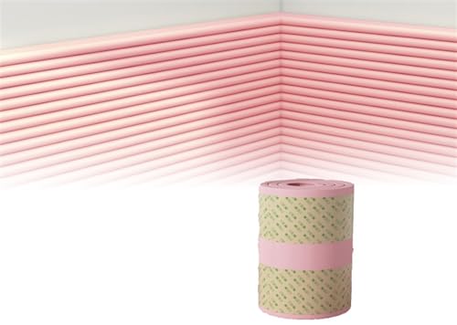 GZGLZDQ Wandpaneele Gepolstert Für Schlafzimmer, 1cm Dick Anti-Kollision Gepolstert Wandpolster Kopfteil, 3D Selbstklebend Wandpaneele Wandpolster (Color : Pink, Size : 20cm x 2m) von GZGLZDQ