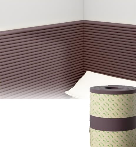 GZGLZDQ Wandverkleidung Selbstklebend, Schwamm Wandkissen mit Befestigung, Selbstklebende Wandpaneele für Innenwandverkleidung Deko, mit Kollisionssicher Und Kältebeständig(Brown,20 cm x 2 m) von GZGLZDQ