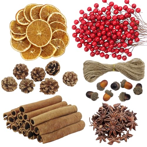227 Stück Weihnachtskranz Dekoration mit Zimtstangen Beeren Tannenzapfen Sternanis Getrockneten Orangenscheiben mit 10m Hanfseil Bastelzubehör für DIY Festliche Weihnachtsdekoration 227 Stück Weihnachtskranz Dekoration mit Zimtstangen Beeren Tannenzapfen Sternanis Getrockneten Orangenscheiben mit 10m Hanfseil Bastelzubehör für DIY Festliche Weihnachtsdekoration von GZGXKJ