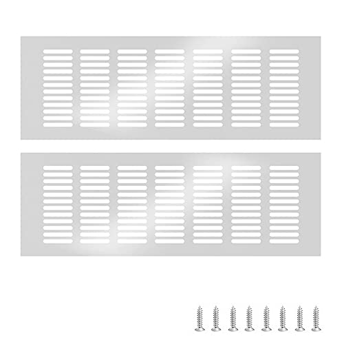 GZGXKJ 2 Stücke Silber 300mm x 100mm Zinklegierung Lüftungsgitter Abschlussgitter Insektenschutz Abluft Zuluft Metall Gitter von GZGXKJ