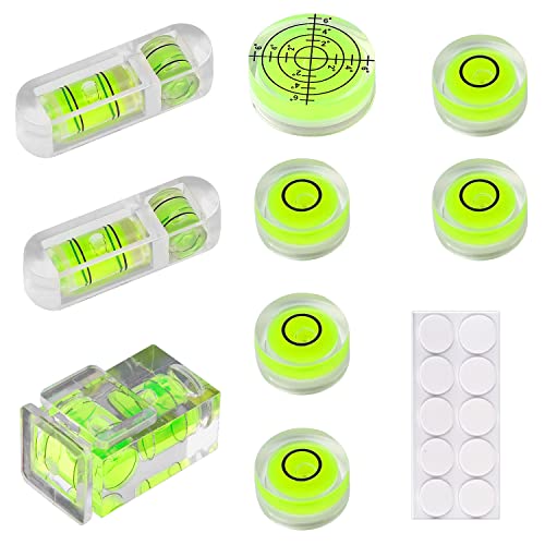 GZGXKJ 9 Pcs Mini Bubble Spirit Level Präzisions Libelle Wasserwaage Square Rund Wasserwaage für Kamera, Camping, Wohnwagen von GZGXKJ