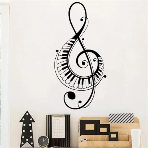 GZGZG Schwarzer PVC-Musik-Wandaufkleber Klaviertasten Musiksymbole Aufkleber Musikzimmer Home Wanddekoration GZGZG Schwarzer PVC-Musik-Wandaufkleber Klaviertasten Musiksymbole Aufkleber Musikzimmer Home Wanddekoration von GZGZG