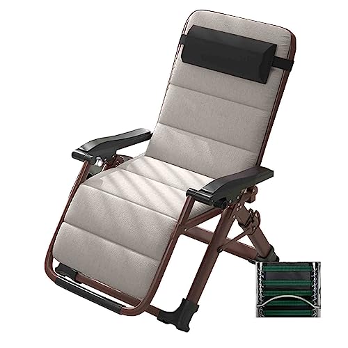 GZHENOZ 90°-170° Rückenlehne Verstellbarer Liegesessel, PE-gewebter Zero-Gravity-Sessel mit Aluminiumlegierungsrahmen, Auf Dem Balkon, Klappbarer Garten-Strandstuhl Im Freien (Farbe: Grau) von GZHENOZ