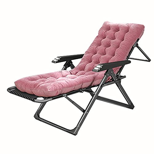 GZHENOZ Gepolsterter Zero Gravity Lounge Chair Patio Verstellbare Liegestütze Gepolsterter Sitz und Rückenlehne für die Veranda im Freien Lounge-Terrassenstühle im Freien (Farbe: Rosa) von GZHENOZ