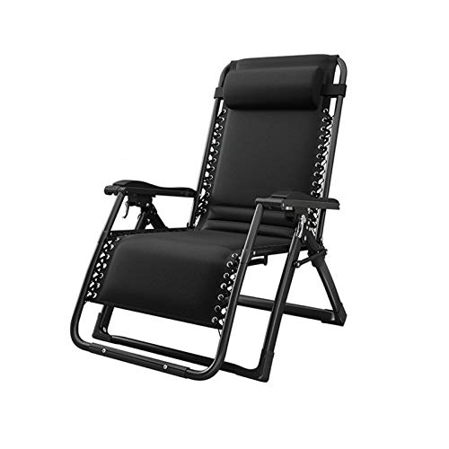 GZHENOZ Klappstühle Tragbarer Liegestuhl Zero Gravity Büro-Loungesessel Freizeit-Strandstuhl Für Balkon Gartenterrasse,Schwarz von GZHENOZ