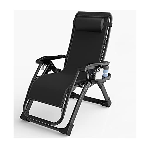 GZHENOZ Terrassenstuhl Zero Gravity Lounge Chair Recliners Klappbarer Gartenstuhl Übergroßer Outdoor-Stuhl mit Getränkehalter und Kissen für Pooldeck Camping Strand Stahlrahmen Unterstützung 150 kg von GZHENOZ