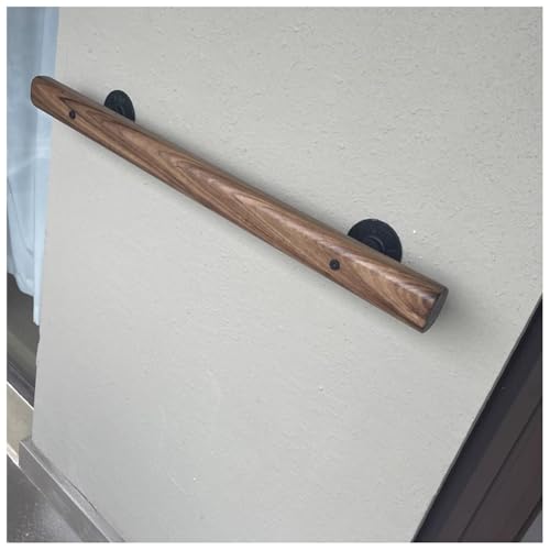 An der Wand montierte Holzhandläufe, rutschfester Treppenhandlauf für den Innenbereich, Stützstange für den Flur im Loft-Stil, barrierefreier Treppenhandlauf für ältere Menschen(280cm/110in) von GZHERVICES