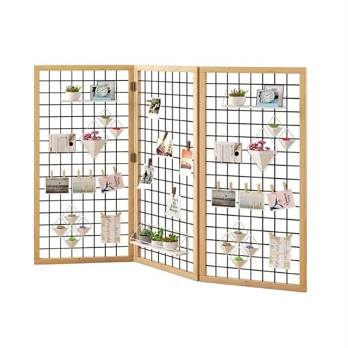 Faltbarer Gitterwandpaneelturm, bodenstehende Präsentationsständer, Gitterwandpaneele für Kunsthandwerksausstellungen, Einzelhandelsdisplay mit zusätzlichen Clips und Haken(Black-3pcs,40x80cm) von GZHERVICES