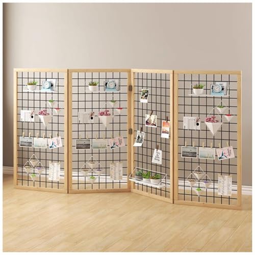 Faltbarer Gitterwandpaneelturm, bodenstehende Präsentationsständer, Gitterwandpaneele für Kunsthandwerksausstellungen, Einzelhandelsdisplay mit zusätzlichen Clips und Haken(Black-4pcs,40x80cm) von GZHERVICES