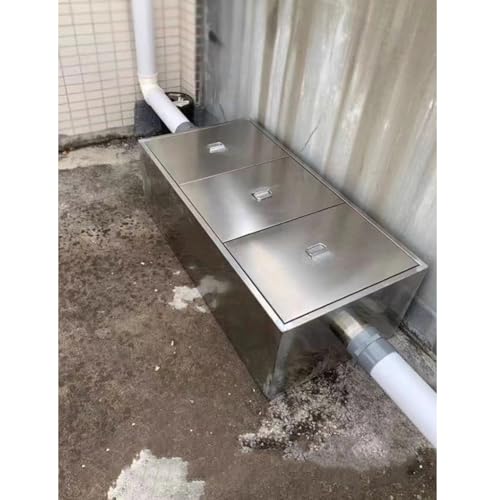 GZHERVICES Kommerzieller Fettabscheider aus Edelstahl 304, seitlicher Einlassabscheider, unterirdische/oberirdische Installation, für die Küche im Restaurant(60x40x30cm) von GZHERVICES