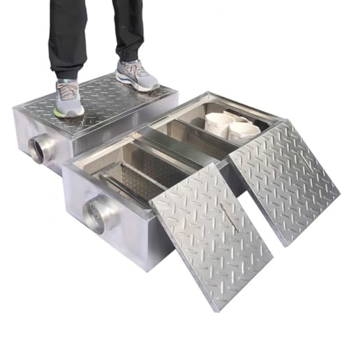 GZHERVICES Kommerzieller Fettabscheider aus Edelstahl 304, seitlicher Einlassabscheider, unterirdische/oberirdische Installation, für die Küche im Restaurant(80x40x20cm) von GZHERVICES
