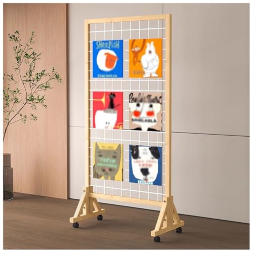 Gridwall-Panel-Präsentationsständer, bodenstehender Grid-Wandpaneel-Turm, dekorative Raumteiler aus Holz, für Kunsthandwerks-/Kunstausstellungen, Einzelhandel, Veranstaltungen(1pcs,60x108cm) von GZHERVICES