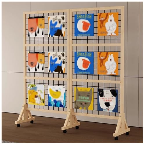 Gridwall-Panel-Präsentationsständer, bodenstehender Grid-Wandpaneel-Turm, dekorative Raumteiler aus Holz, für Kunsthandwerks-/Kunstausstellungen, Einzelhandel, Veranstaltungen(2pcs,60x148cm) von GZHERVICES