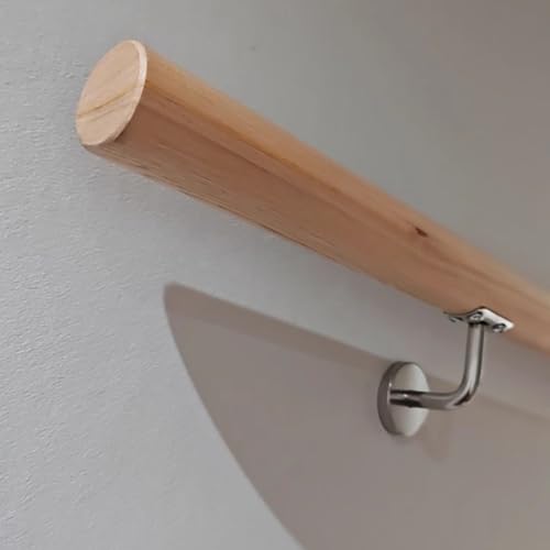 Holzhandläufe für Innentreppen, Wandmontierte Treppenhandläufe für Treppen, Rutschfestes Treppengeländer im Innenbereich für Kinder, ältere Menschen, Schwangere und Behinderte(120cm/47.3in) von GZHERVICES