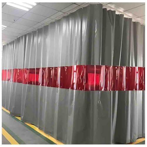Schweißvorhang-Trennwände, Flammhemmender Vinyl-Schweißschutzschirm Mit Rotem Sichtfenster, Robuste Feuerfeste Schweißschutzmatte Für Industrie Und Werkstatt(2x2.2 m/6.6x7.3 ft) von GZHERVICES