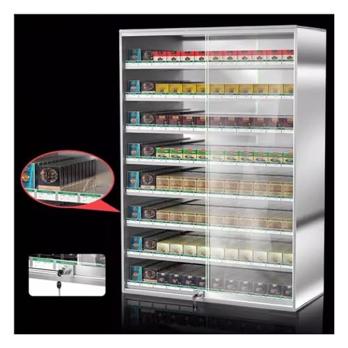 Zigaretten Display Rack, An Der Wand Befestigte Zigarette Dispaly Case Gehärtetes Glas Schiebetür Aluminium Legierung Zigaretten Organizer Halter Mit Sicherheitsschloss Für Einzelhandel(80.5x17.3x60cm Zigaretten Display Rack, An Der Wand Befestigte Zigarette Dispaly Case Gehärtetes Glas Schiebetür Aluminium Legierung Zigaretten Organizer Halter Mit Sicherheitsschloss Für Einzelhandel(80.5x17.3x60cm von GZHERVICES