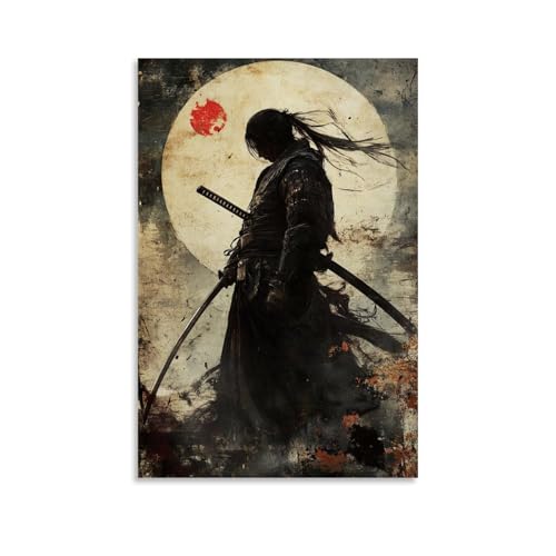 GZHJZSYY Samurai - Flüstern der vergessenen Klinge, modernes Wandbild, Kunst, dekoratives Hängeschoster, 20 x 30 cm von GZHJZSYY