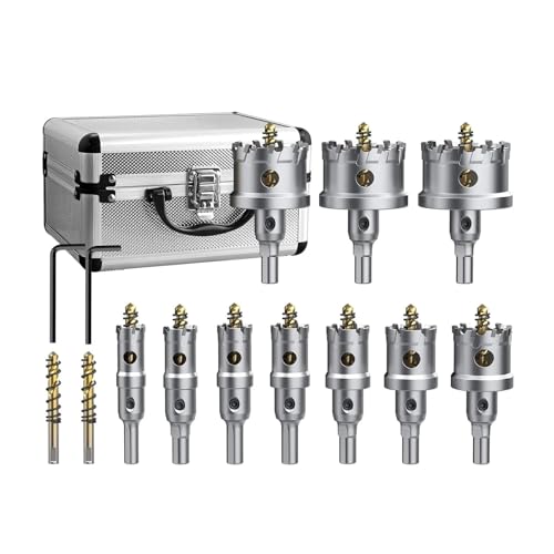 GZHXF 12-teiliges Lochsägen-Set 16–53 mm, Hartmetall for Metall/Kunststoff/Eisen, mit Bohrer und Schraubenschlüssel GZHXF 12-teiliges Lochsägen-Set 16–53 mm, Hartmetall for Metall/Kunststoff/Eisen, mit Bohrer und Schraubenschlüssel von GZHXF
