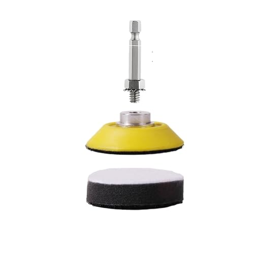 GZHXF 2-Zoll-Schleifscheiben, 50 Mm, Klett-Schleifpads For Drehwerkzeug-Bohraufsatz Mit Trägerplattenschaft, Weiche Schaumstoffpufferung von GZHXF