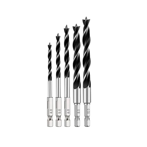 GZHXF 3//4/5/7 STÜCKE 3/4/5/6/7/8/10 Mm 1/4 Sechskantgriff Dreispitz-Holzbearbeitungsbohrer-Set Holzbearbeitungsloch-Reib-Elektrowerkzeug von GZHXF