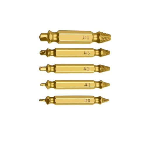 GZHXF 4/5/6-teiliges Set for Ausdrehen beschädigter Schrauben, Zentrierbohrer-Set, Holzbearbeitungswerkzeuge, Ausdreher for gebrochene Schrauben, Entferner for Schrauben von GZHXF