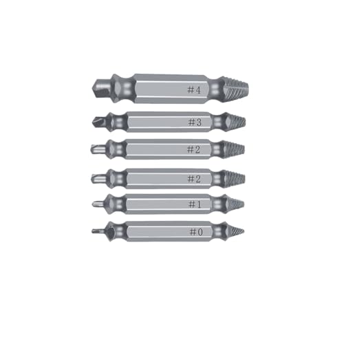 GZHXF 4/5/6-teiliges Set for Ausdrehen beschädigter Schrauben, Zentrierbohrer-Set, Holzbearbeitungswerkzeuge, Ausdreher for gebrochene Schrauben, Entferner for Schrauben von GZHXF