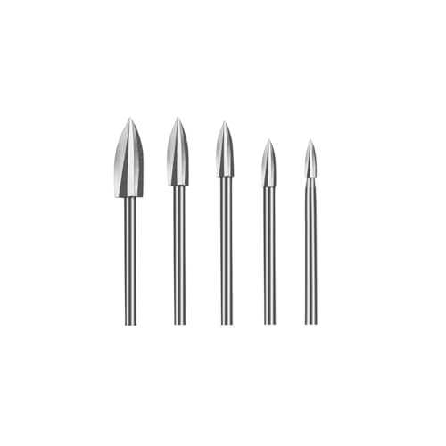 GZHXF 5 Stück Holzschnitzerei Gravur Bohrer Zubehör Bohrer Bits Holzhandwerk Schleifen Holzbearbeitungswerkzeuge mit 1/8 Schaft rotierenden Werkzeugen von GZHXF