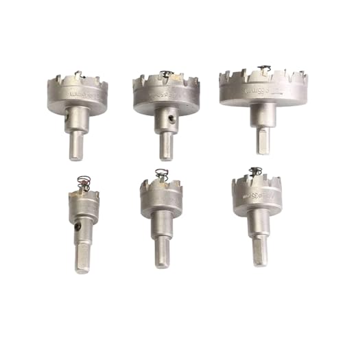 GZHXF 6-teiliges Set 22–65 mm Lochsäge aus Wolframkarbid – Lochöffner for Edelstahl/Metall, erweiterbarer Bohrer. von GZHXF