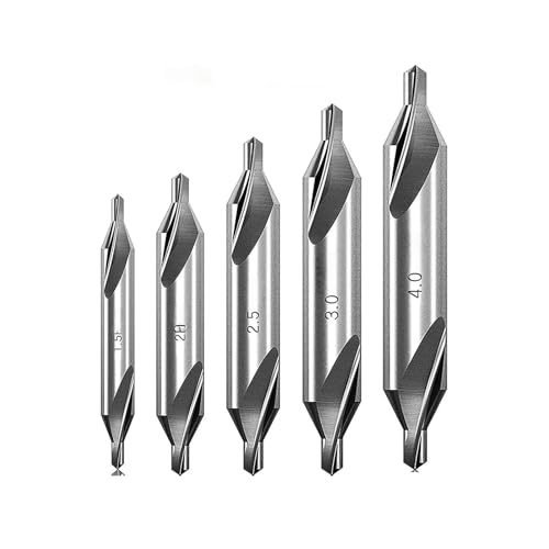 GZHXF 60-Grad-Winkel-Zentrierbohrer-Set, Senkwerkzeuge for die Metallbearbeitung von Drehmaschinen, 1/1,5/2/2,5/3/4/5 von GZHXF