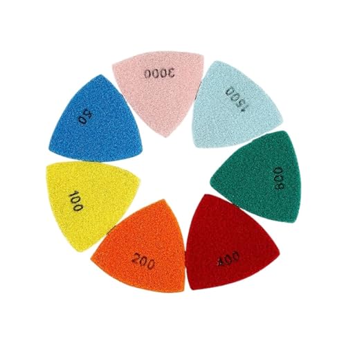 GZHXF 7 Teile/satz 90mm Dreieck Diamant Trocken Polieren Pads for Granit Marmor Beton Stein Schleifen Pads Polieren Discs 50-3000 Grit GZHXF 7 Teile/satz 90mm Dreieck Diamant Trocken Polieren Pads for Granit Marmor Beton Stein Schleifen Pads Polieren Discs 50-3000 Grit von GZHXF
