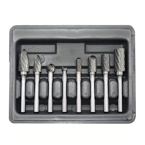 GZHXF 8 stücke Mit 1/4''Shank Doppel Cut Solide Power Werkzeuge Wolfram Hartmetall Dreh Dateien Bits for Die Grinder Metall Holz von GZHXF