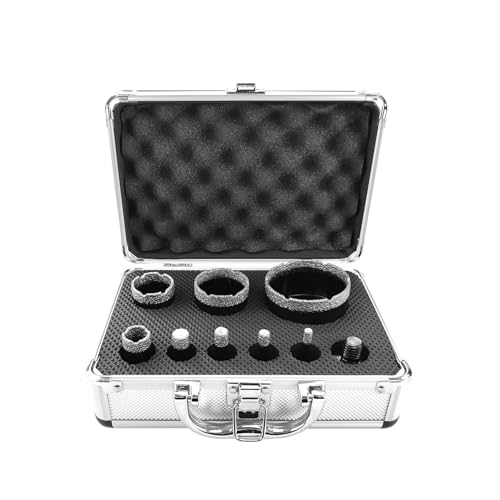 GZHXF 9-teiliges Diamant-Trockenbohrer-Set mit M14-Gewinde, vakuumgelötete Bohrkernbohrer, Porzellanfliesen, Kronen, Granit, Marmor, Lochsägenwerkzeuge von GZHXF