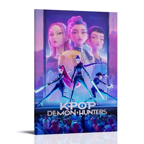 GZHYMXOZ KPop Dämonenjäger beliebtes klassisches Anime-Leinwand-Poster, Wandkunst, dekoratives Gemälde, Schlafzimmer, Gemälde, Poster, 30 x 45 cm, Rahmenstil von GZHYMXOZ