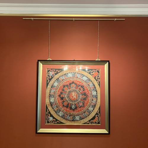 Bilderschienen-Set zum Aufhängen von Kunstwerken im Gallery System-Stil, goldene Bilderaufhängung, Bilderaufhängeschnur im französischen Stil, verstellbare Kunstaufhänger (0,9 m (3 von GZKDKZB