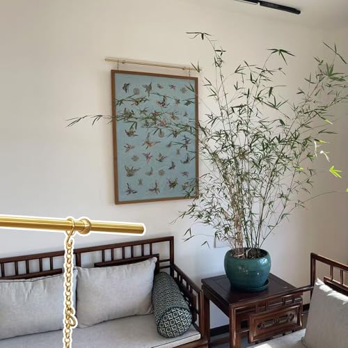 Wanddekorations-Kunst-Hängestange für Wohnzimmer, Spiegelaufhänger in Antik-Bronze, zum Aufhängen von Gemälden, Fotos, Bilderaufhänger, Bilderdraht zum Aufhängen (0,7 m/2,3 Fuß Sta Wanddekorations-Kunst-Hängestange für Wohnzimmer, Spiegelaufhänger in Antik-Bronze, zum Aufhängen von Gemälden, Fotos, Bilderaufhänger, Bilderdraht zum Aufhängen (0,7 m/2,3 Fuß Sta von GZKDKZB