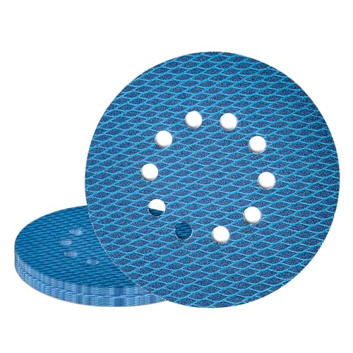 10Stk 225mm Klett Schleifpapier, Exzenter Schleifscheiben, 10-Loch Korn 100t Schleifpads, Schleifmittel Resistent gegen Zusetzen für Exzenterschleifer Schleifmaschine Poliermaschine von GZKTY