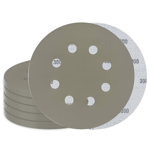 50Stk Schleifpapier 125mm klett, Exzenter Schleifscheiben, 8-Loch Korn 3000 Nassschleifpapier Set, Exzenterschleifer Schleifpapi für Auto Metall von GZKTY