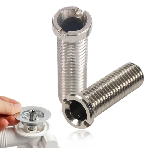 GZNB 2 Stück Silber M12 x 30 mm Hohlschraube Spüle, 304 Rostfreier Stahl Abflusssieb Schraube, für Ablaufgarnitur Spüle Abflusssieb Küchenspüle Schock Spüle Zubehör von GZNB