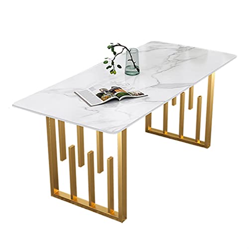 Arbeitstisch für Kinder, leichter, luxuriöser marmorierter PC-Laptop-Schreibtisch, Haushaltsbüro-Schreibtisch mit goldenen geometrischen Beinen, moderner, einfacher PC-Arbeitsplatz-Schreibtisch von GZNXQEEK