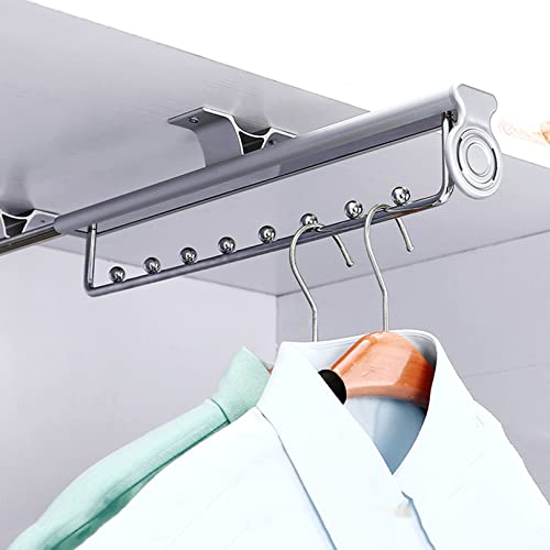 GZPFDQ Ausziehbare Kleiderstange zum Herausziehen Kleiderbügel-Auszug aus Aluminium Kleiderbügelhalter Schrank deckenmontage, Kleiderbügelauszug ausziehbar (Size : 30cm) von GZPFDQ