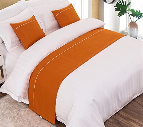 GZQIAWY Tagesdecken Bettläufer Überwurf Bettwäsche Single Queen King Bettdecke Handtuch Home Hotel Dekorationen,Orange,50 X 240 cm (nur Bettschal) von GZQIAWY