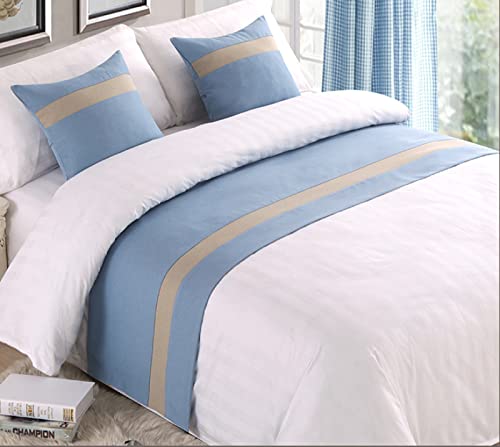 GZQIAWY Tagesdecken Bettläufer Überwurf Bettwäsche Single Queen King Bettdecke Handtuch Home Hotel Dekorationen,hellblau,50 X 180 cm (nur Bettschal) von GZQIAWY