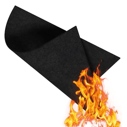 30x30 cm Die feuerfeste Unterlage hitzebeständig bis zu 1200 °C Hitzeschutzmatte,Grillunterlage,Brandschutzmatte, Feuermatte,Lötmatte als Matte für Sicheren Brandschutz Platte Brandschutz- Schwarz von GZQINGYONG