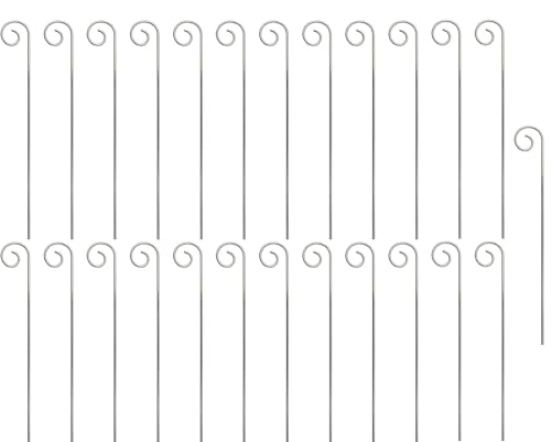 25 Stück silberfarbene Gartenpflanzen-Etikettenhaken, Marker, Pflanzenschild, rostfrei, verformt, Gartenhängestangen für Blumen, Pflanzgefäß von GZRYEJLEI
