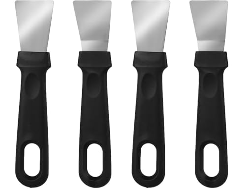 Kleiner Grillschaber, robust, Edelstahl, Meta für Outdoor, Grill, steife Reinigung, Spatel, 4 Stück von GZRYEJLEI