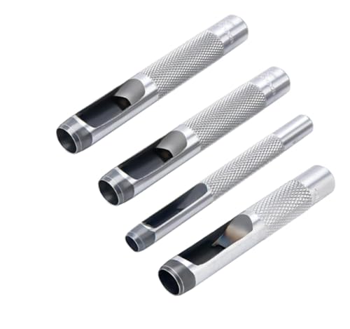 Lochstanzer-Set aus Stahl, 3 mm, 5 mm, 7 mm, 9 mm, 4 Stück, hohles Lederstanzer-Set, ein Original-Zubehör von GZRYEJLEI