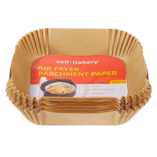 GZSYWZ Backpapier für Heißluftfritteuse 100 Stück 20 CM Airfryer Backpapier 4L-5L Antihaft Wasserdicht Ölfest Einwegschalen Luftfritteuse Pergamentpapier Liner Ofen Mikrowelle Bratpfanne von GZSYWZ